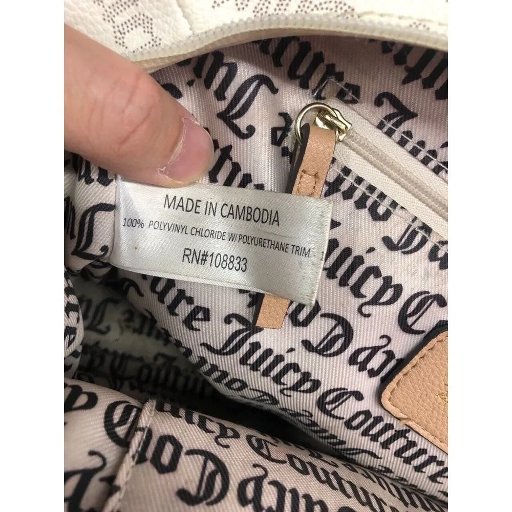 Juicy Couture Daydream Satchel Handbag‎ Womens Brown Cream Signature Logo